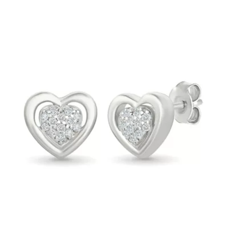 Diamond Fashion Heart Stud Earring