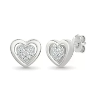 Diamond Fashion Heart Stud Earring