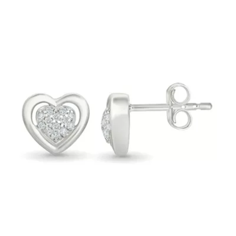 Diamond Fashion Heart Stud Earring