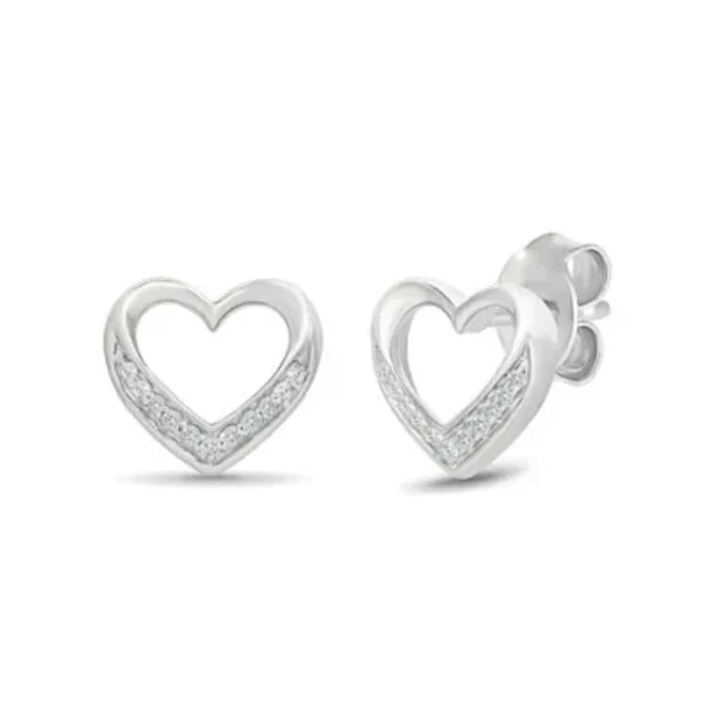 Diamond Fashion Heart Stud Earring