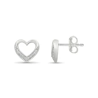 Diamond Fashion Heart Stud Earring