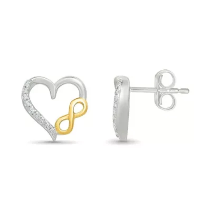 Diamond Infinity Heart Earring