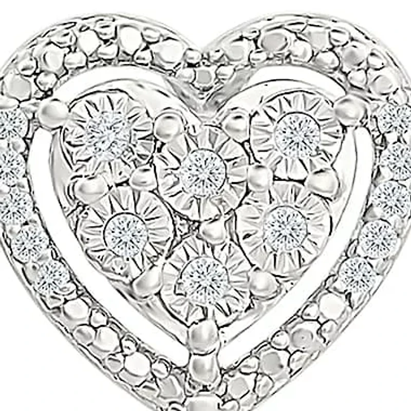 Diamond Heart Fancy Stud Earring