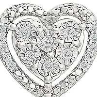 Diamond Heart Fancy Stud Earring