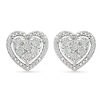 Diamond Heart Fancy Stud Earring