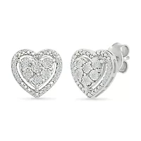 Diamond Heart Fancy Stud Earring