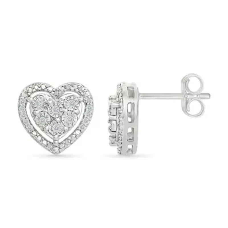 Diamond Heart Fancy Stud Earring
