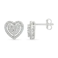 Diamond Heart Fancy Stud Earring