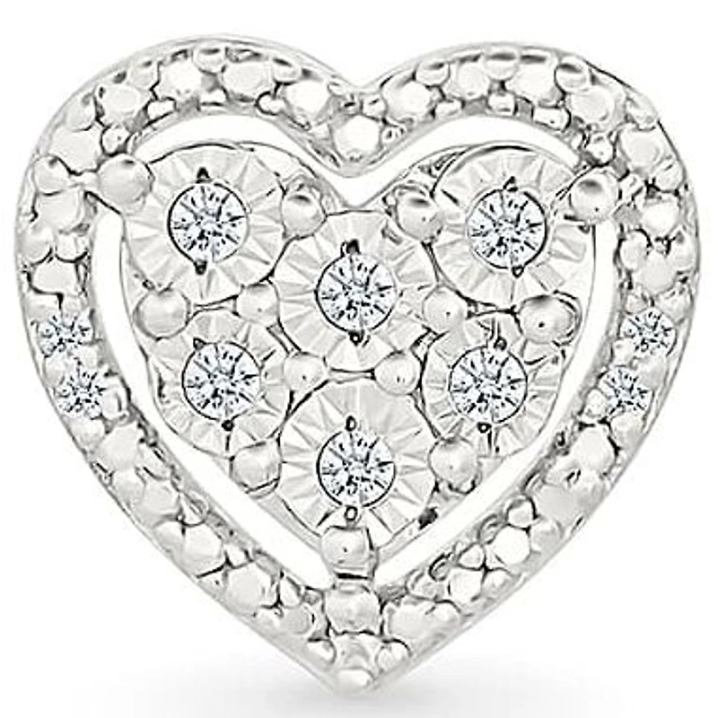 Diamond Heart Fancy Stud Earring