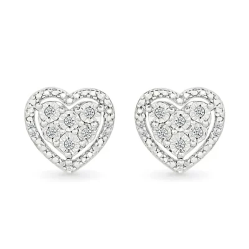 Diamond Heart Fancy Stud Earring
