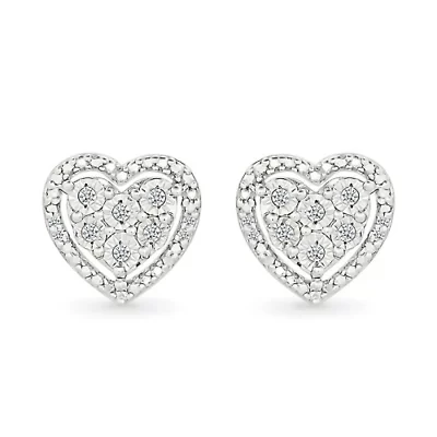 Diamond Heart Fancy Stud Earring