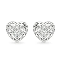 Diamond Heart Fancy Stud Earring