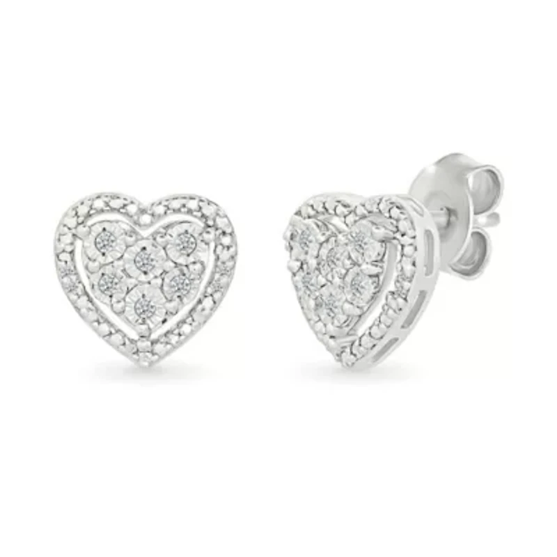Diamond Heart Fancy Stud Earring