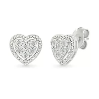 Diamond Heart Fancy Stud Earring