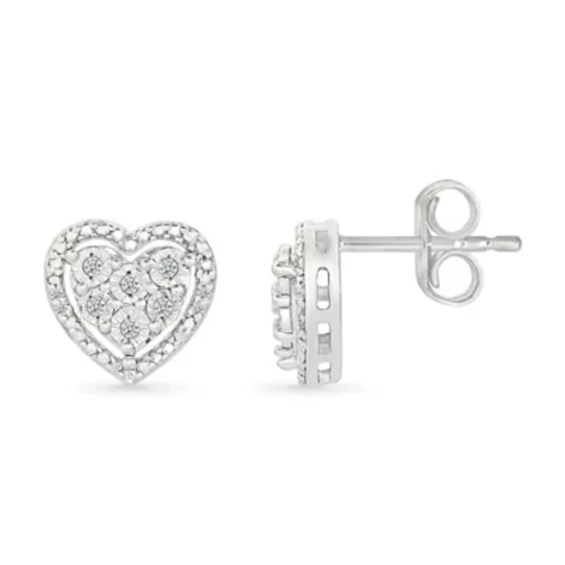 Diamond Heart Fancy Stud Earring