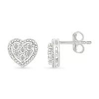 Diamond Heart Fancy Stud Earring