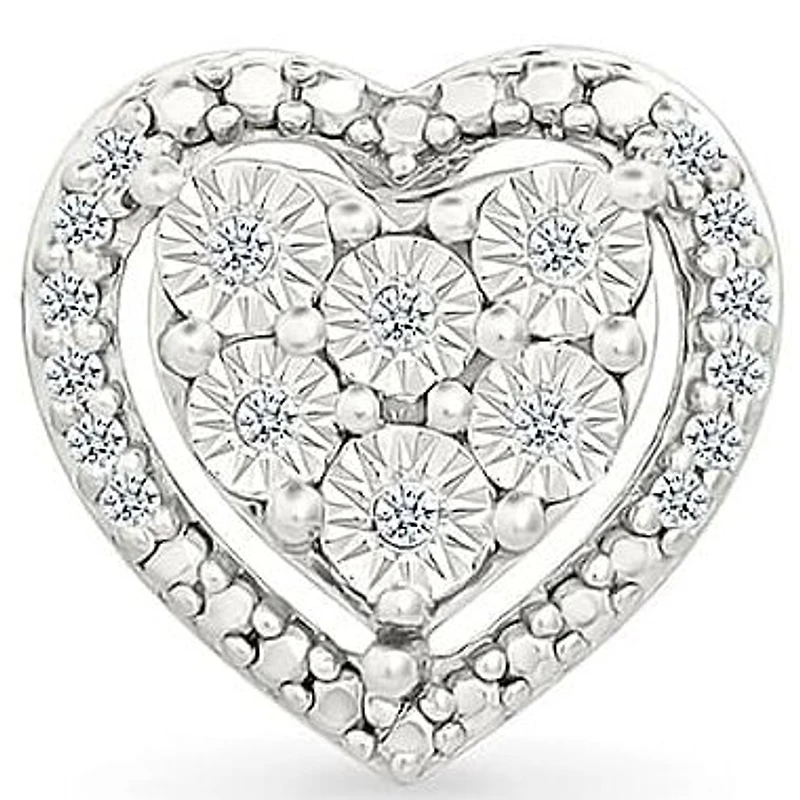 Diamond Heart Fancy Stud Earring