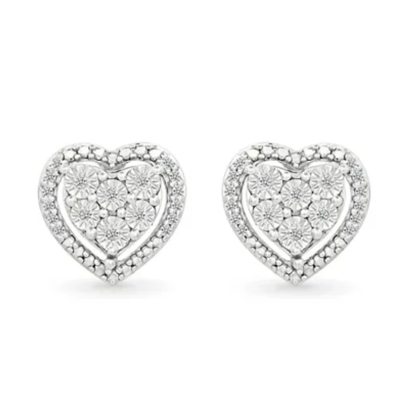 Diamond Heart Fancy Stud Earring