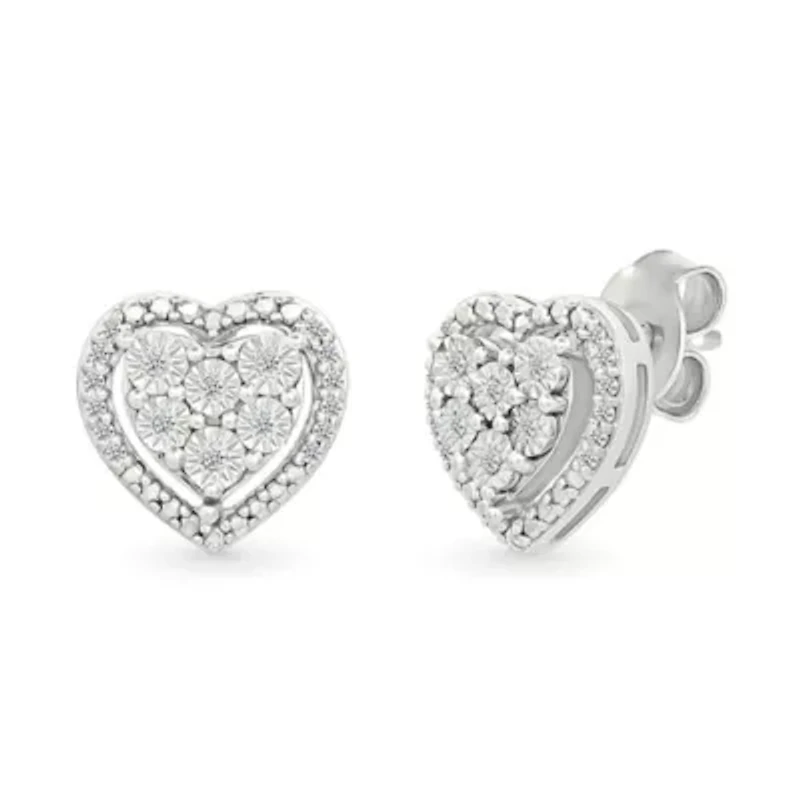 Diamond Heart Fancy Stud Earring