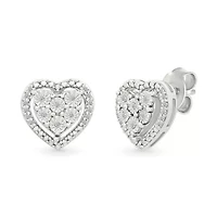 Diamond Heart Fancy Stud Earring