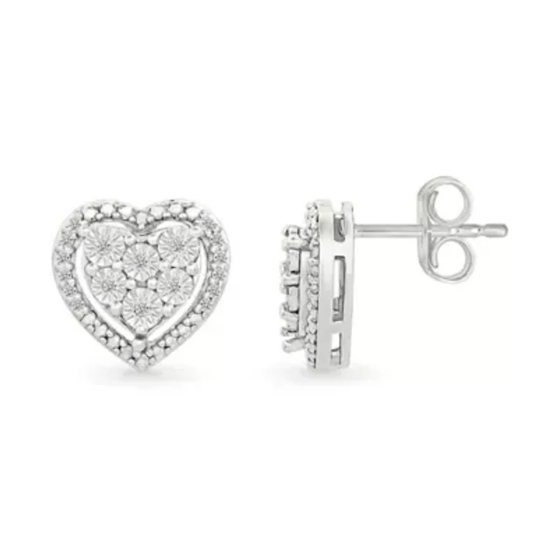 Diamond Heart Fancy Stud Earring