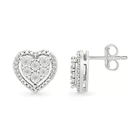 Diamond Heart Fancy Stud Earring