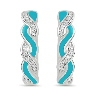 Diamond Twisted Hoop Earring