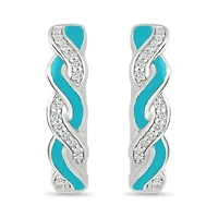 Diamond Twisted Hoop Earring