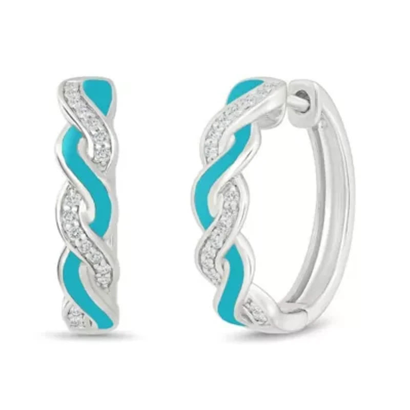 Diamond Twisted Hoop Earring