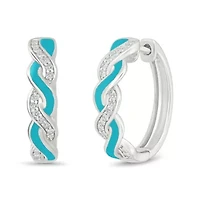 Diamond Twisted Hoop Earring