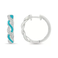 Diamond Twisted Hoop Earring