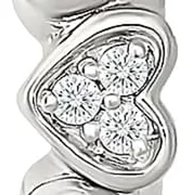Diamond Fancy Heart Hoop Earring
