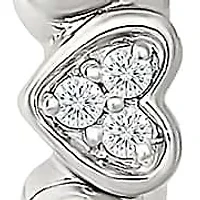 Diamond Fancy Heart Hoop Earring