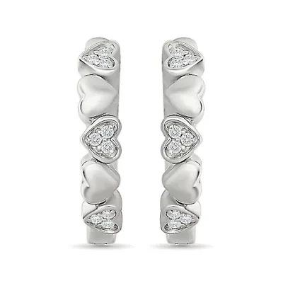 Diamond Fancy Heart Hoop Earring