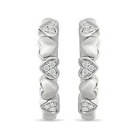Diamond Fancy Heart Hoop Earring