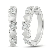 Diamond Fancy Heart Hoop Earring