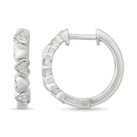 Diamond Fancy Heart Hoop Earring