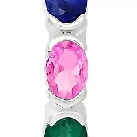 Lab Created Multi Gemstone Fashion Hoop Earring