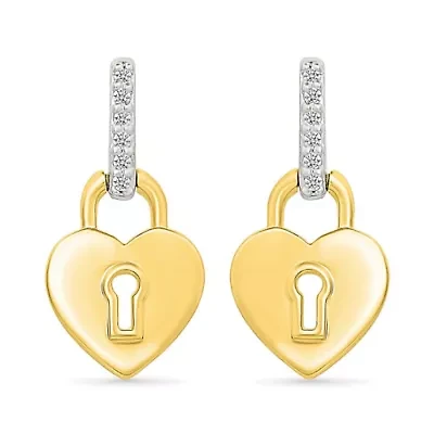 Diamond Lock Heart Earring