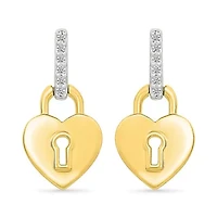 Diamond Lock Heart Earring