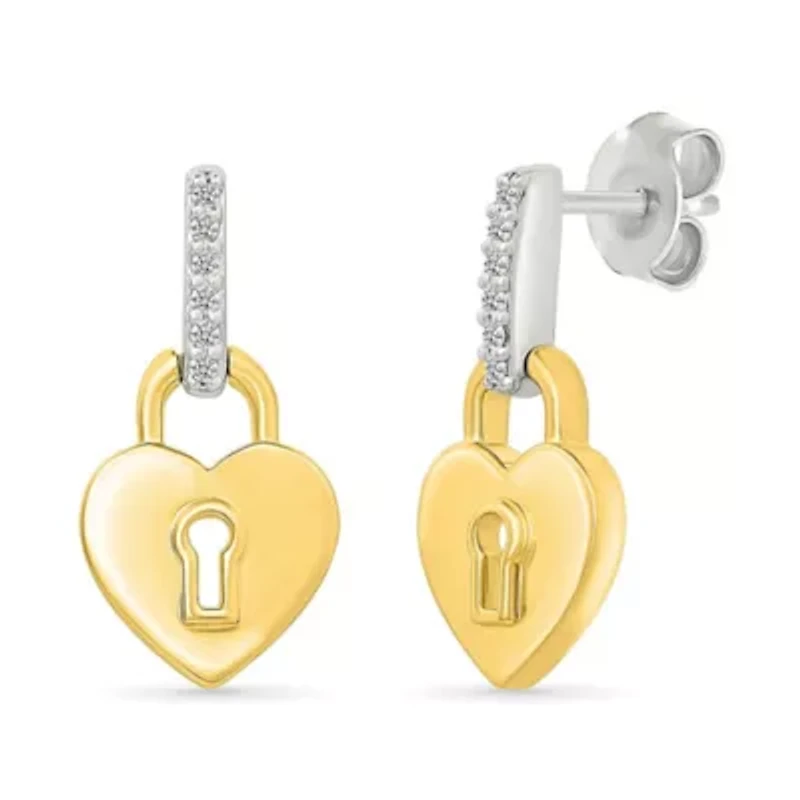 Diamond Lock Heart Earring