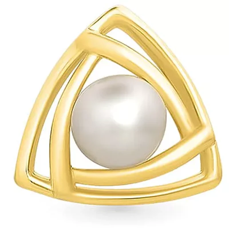 Pearl Triangle Stud Earring