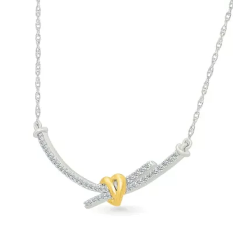 Diamond By Pass Knot Necklace