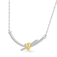 Diamond By Pass Knot Necklace