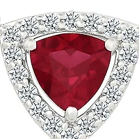 Lab Created Created Ruby and Created White Sapphire Trillion Shape Necklace