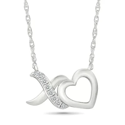 Diamond X Heart Necklace