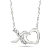 Diamond X Heart Necklace