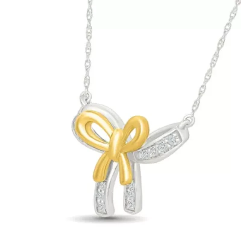 Diamond Fancy Bow Necklace
