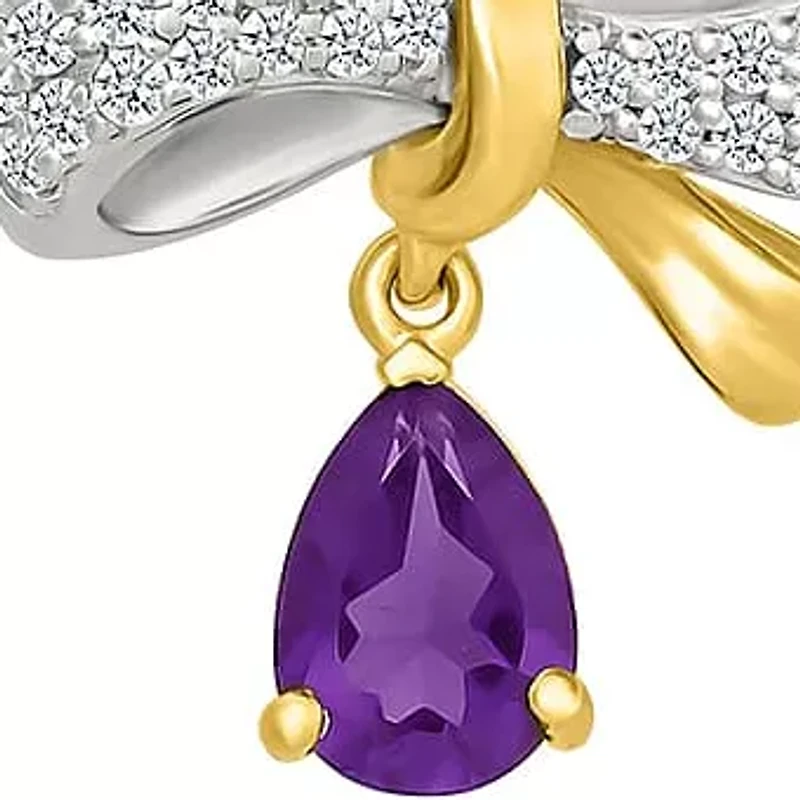 Diamond and Amethsyt Charm Necklace