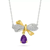 Diamond and Amethsyt Charm Necklace
